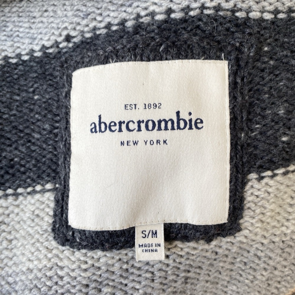 Abercrombie & Fitch Knit Wool Sweater‎ Cardigan Striped Size S/M Y2K - Picture 4 of 5